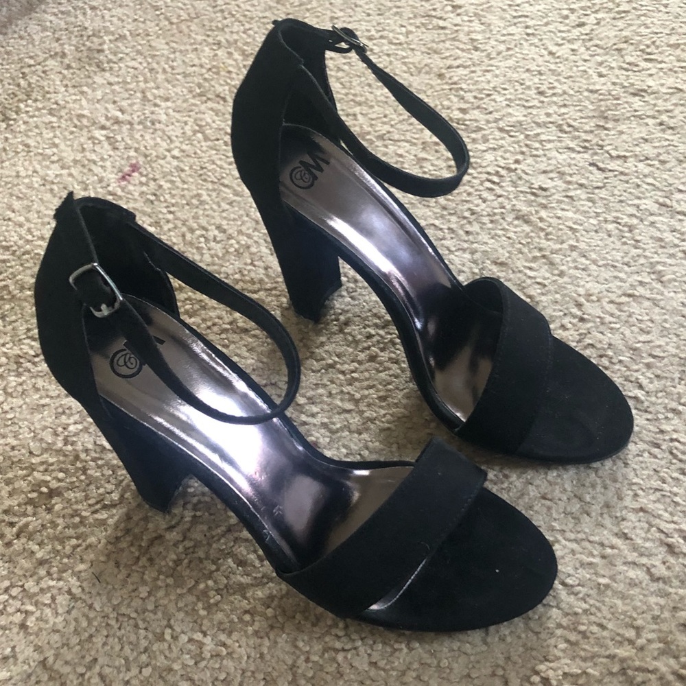 Black strapy heels
